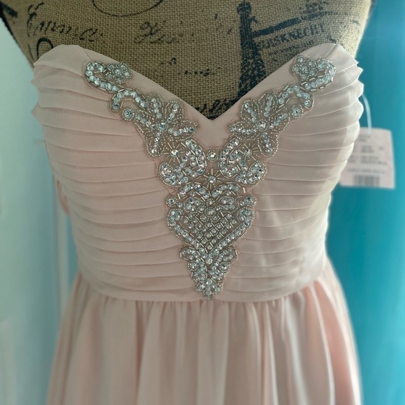 City Triangles Blush Strapless Chiffon High Low Dress Size 3 NWT - Picture 2 of 12